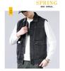 2024 Trendy Men's Denim Multi-Pocket Vest Jacket - Casual Single-Breasted Style