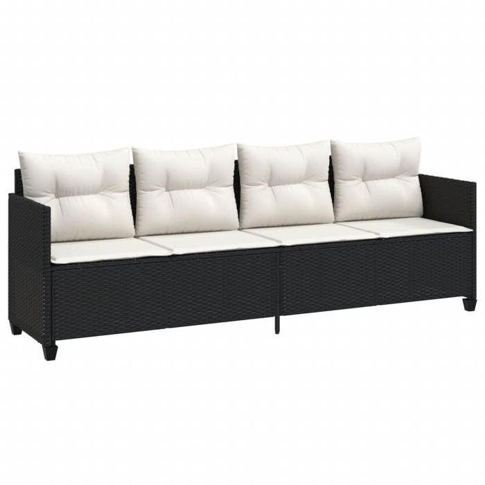 VidaXL Salon de jardin 5 pcs avec coussins noir résine tressée, ensemble de canapés d'extérieur, salon de jardin, ensemble 3261521