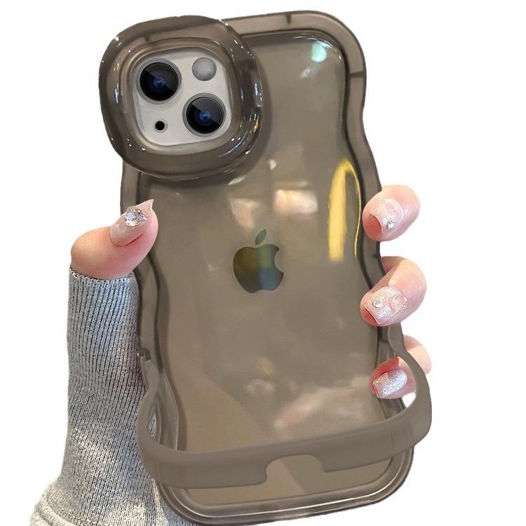 

Transparent Wave Edge for Apple 16PROMAX Phone Case IPhone 15 Double Stand 14 Anti Drop 13 All Inclusive 12 IP XS MAX