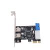PCIE To USB 3.0 Expansion Card 5 Gbps 2 Ports with Front USB3.0 19pin Connector 4pin Power Interface for Desktop PC