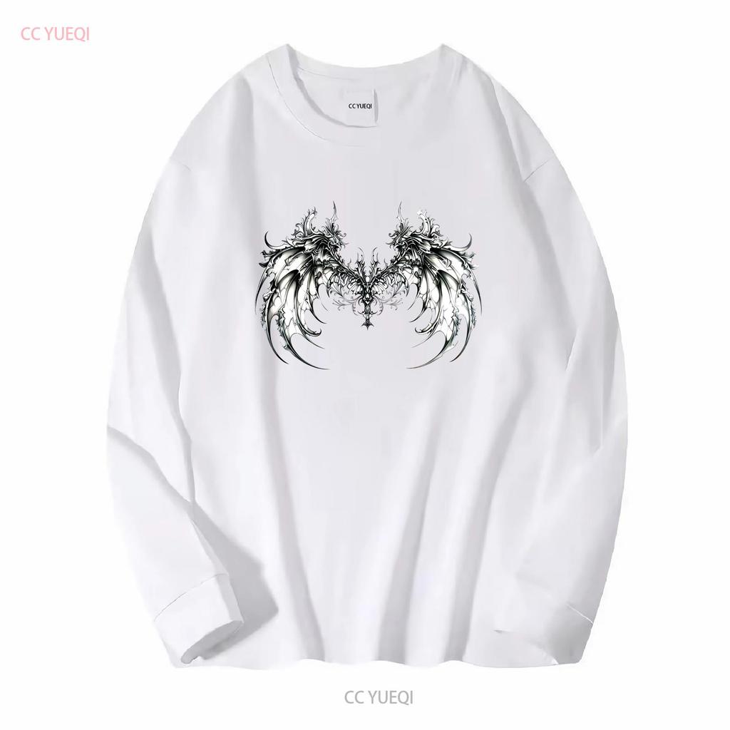 Cyber Sigil Angel Wings T Shirt Gothic Clothes Sigilism Goth Agel Y2K Grunge Trad Whimsigoth Long or Short Sleeves Vintage