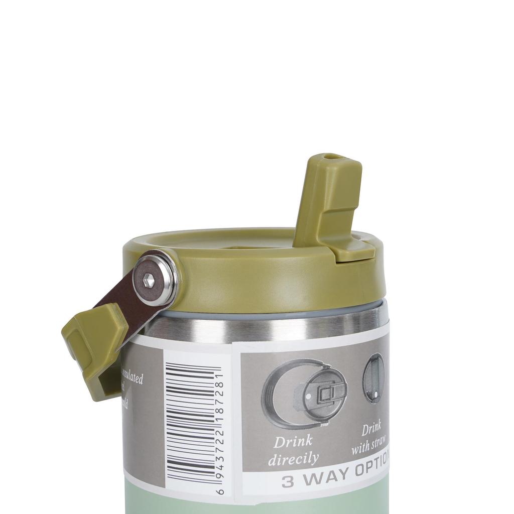 Large Capacity Insulated Stainless Steel Car Cup with Handle and Straw Lid