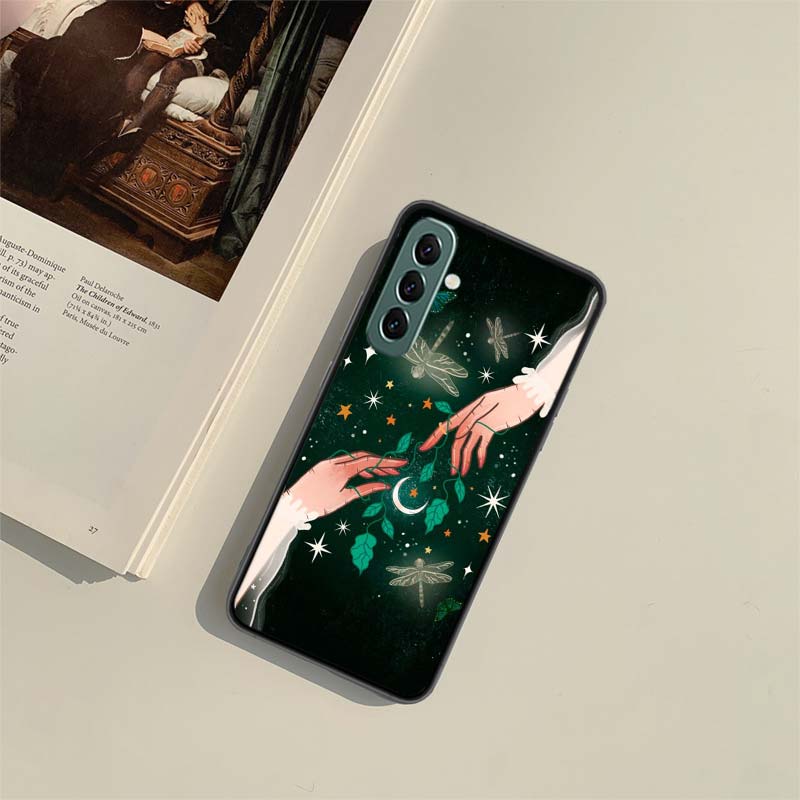 Luxury Moon Star Flower Phone Case for Samsung A54 A14 A24 A34 A17 A37 A57 A55 A35 A25 A15 A07 A05S A04S A12 A22 A32 A52S A72 Ga