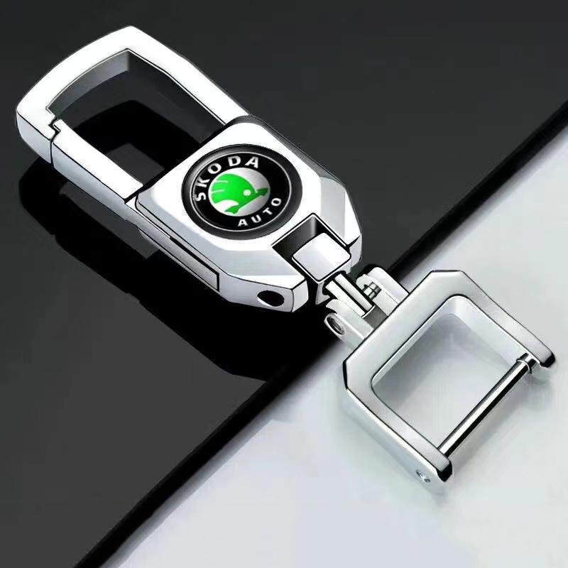 Metal Heavy Car Key Chain Keychain Holder For Skoda Octavia Fabia Rapid Yeti Kodiaq Superb Octavia a 5 a 7 2 Keyring Accessories hkpx25