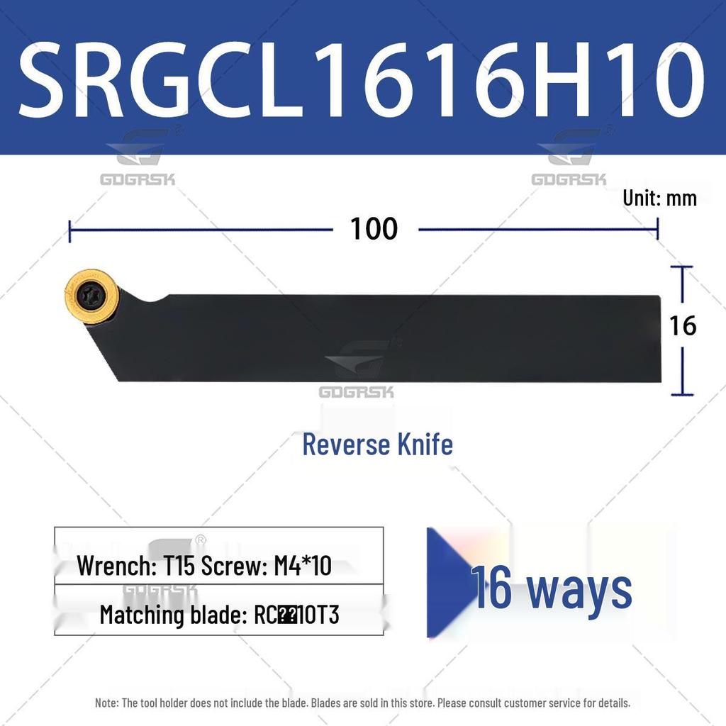 CNC Lathe Tool Holder for External Threading with Round Insert, Models SRGCR1616H06 & SRGCL2525M08