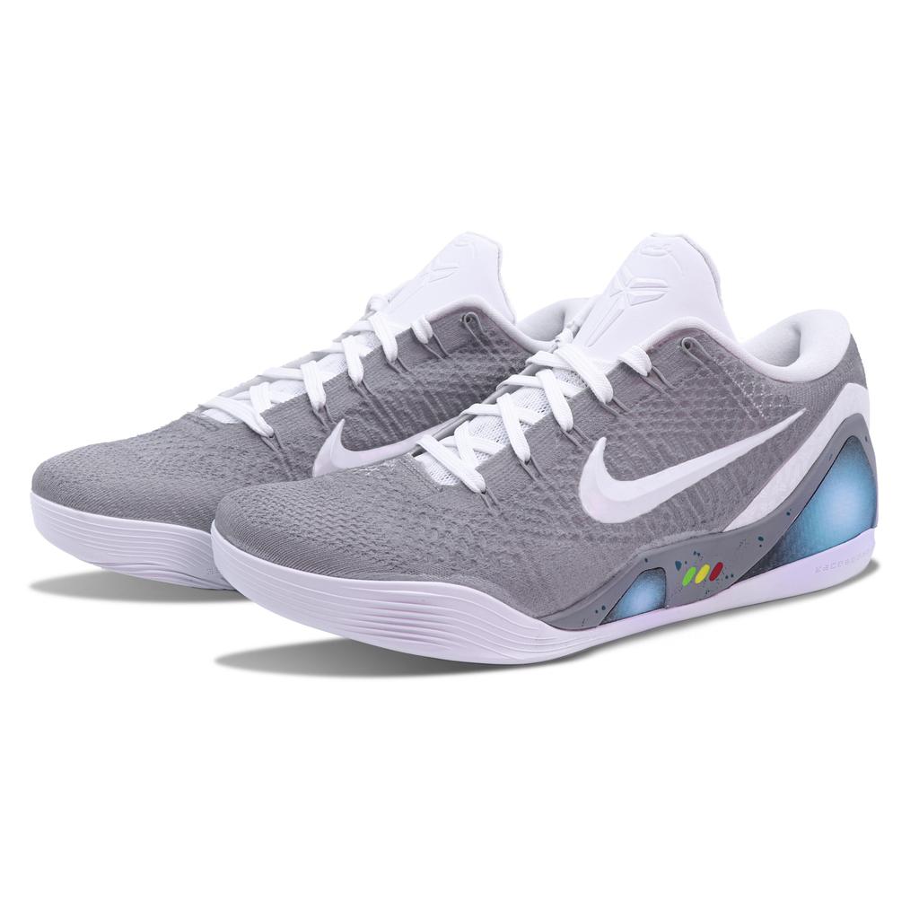 Nike Kobe 9 Cushioning Slip Resistant Abrasion Resistant Low top Basketball Shoes Unisex Gray FZ7334-100(Team147-)