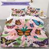 Butterfly Pattern Bedding uilt Set uilt Cover Pillowcase Home Decoration Birthday Gift (1 * duvet cover + 2 * pillowcase  without core)35