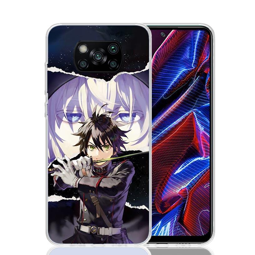 Seraph Of The End Case Phone Cover for Xiaomi Redmi Note 10 9 9S 8 8T 7 5 Pro Mi 12T 11T 10T 9T 12 11 Lite A3 A2 Trend Fundas Mi