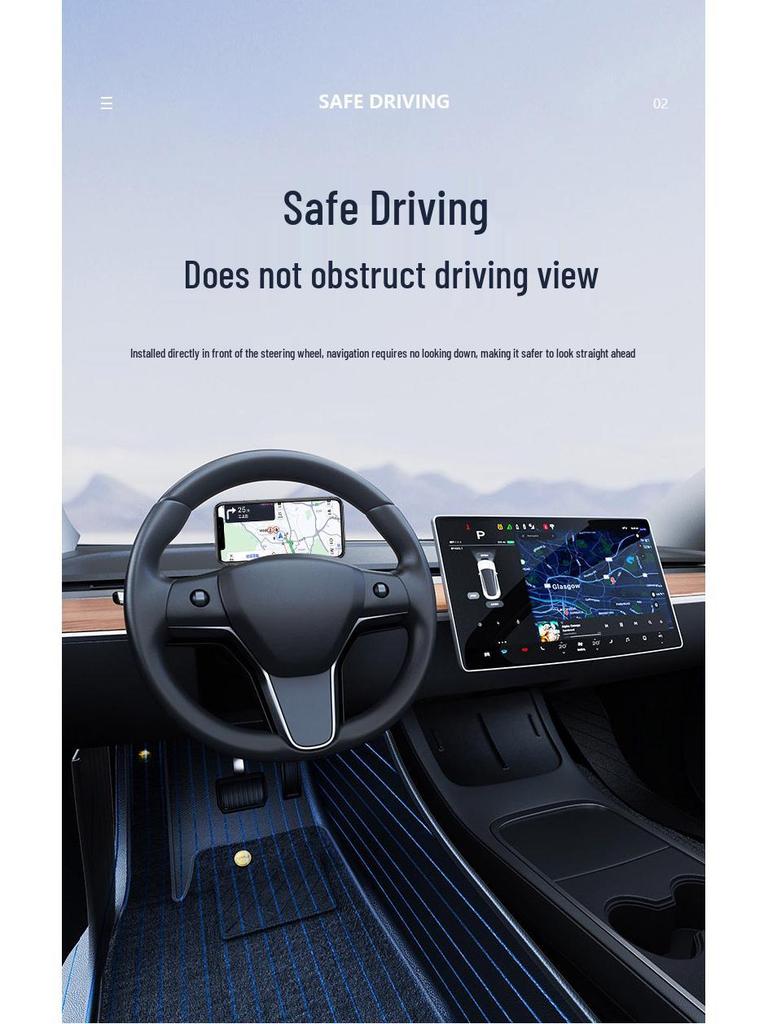 Tesla Model Y3 Steering Wheel Dashboard Phone Holder for Navigation