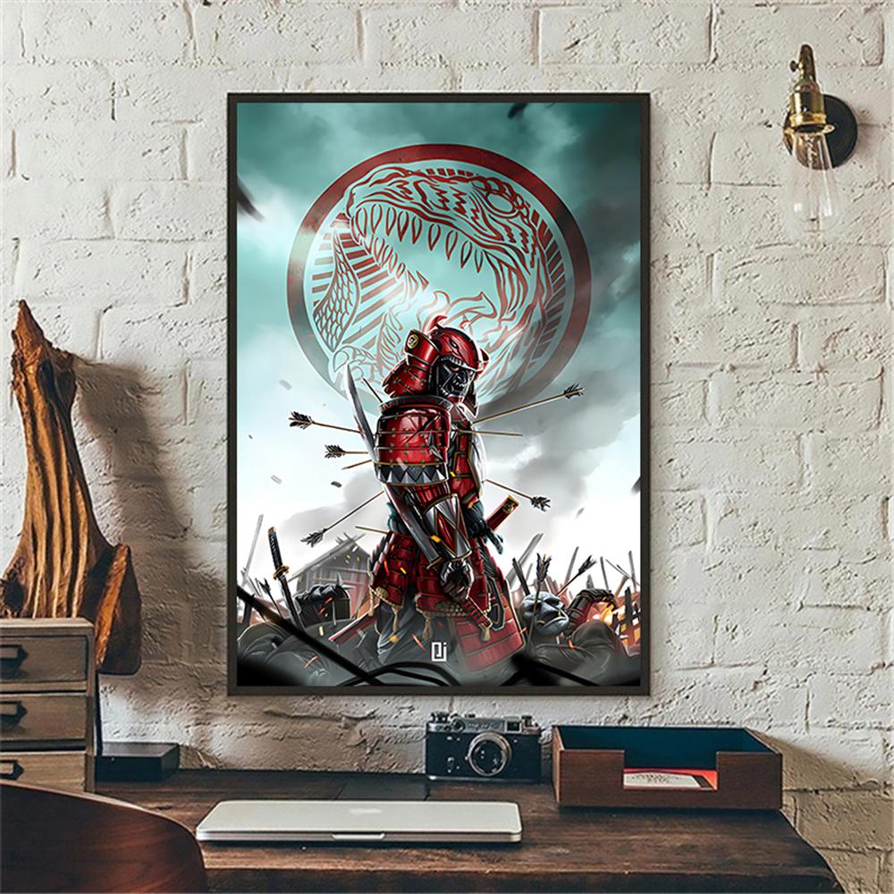 

Японский Самурай Холст Плакат Современный Домашний Диван Фон Настенная Живопись Печать Фотографии Спальня Гостиная Декор Фреска Подарок 21x30cm No Frame