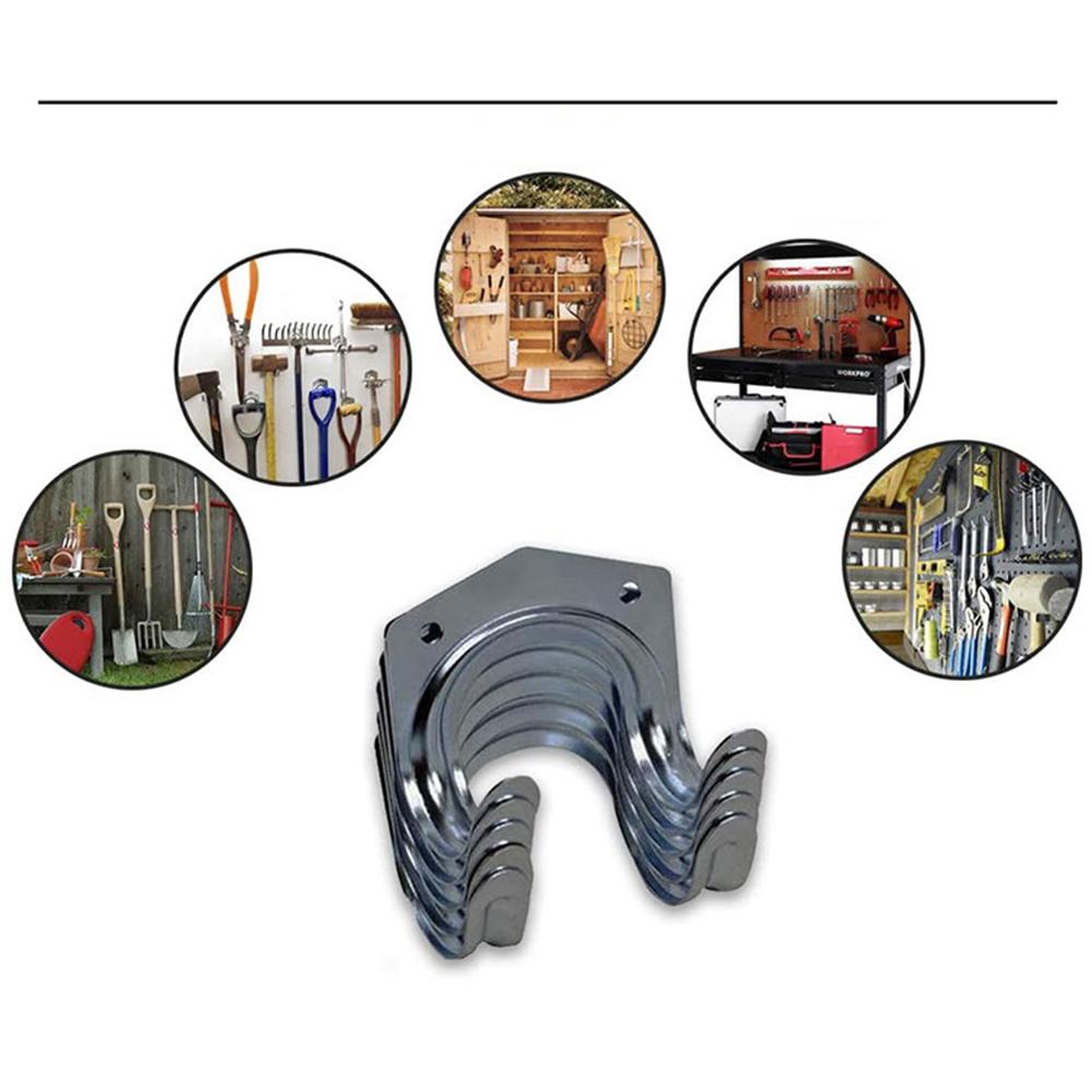 5pcs Storage Wall Hook with Screw Hanging Hooks Multi-Purpose Housekeeper Double Hook for Garden Kitchen Garage Tool