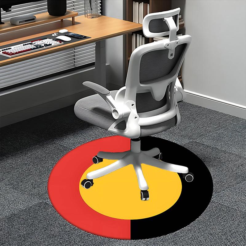 

Australia Flag,Aboriginal Flag Chair mat Round Rug Office carpet, Non slip, Suitable for Living Rooms, Bedrooms decor.1205018a 80cm by 80cm