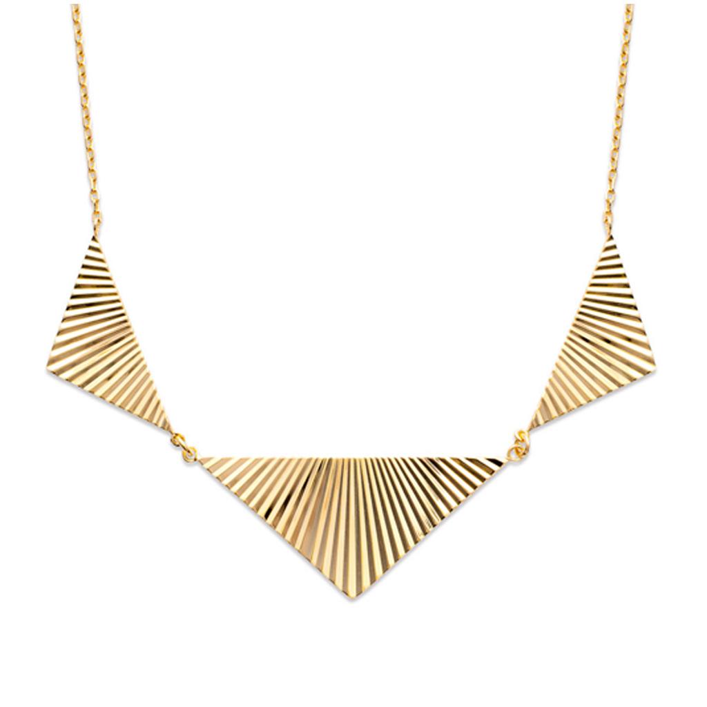 Les Trésors De Lily [P2636] - Gold Plated 'Cléopatra' Necklace (triangles) - 35x15 and 23x10 Mm