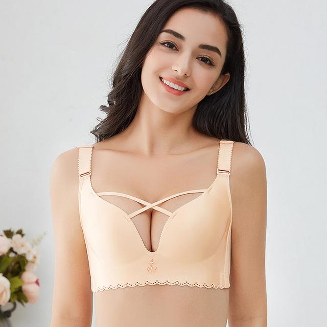 Sexy Push Up Bra Plus Size Lingere Underwear Women Pink Bra Large Big Size Ladies Wire Free Bralette Seamless Brassiere Fashion