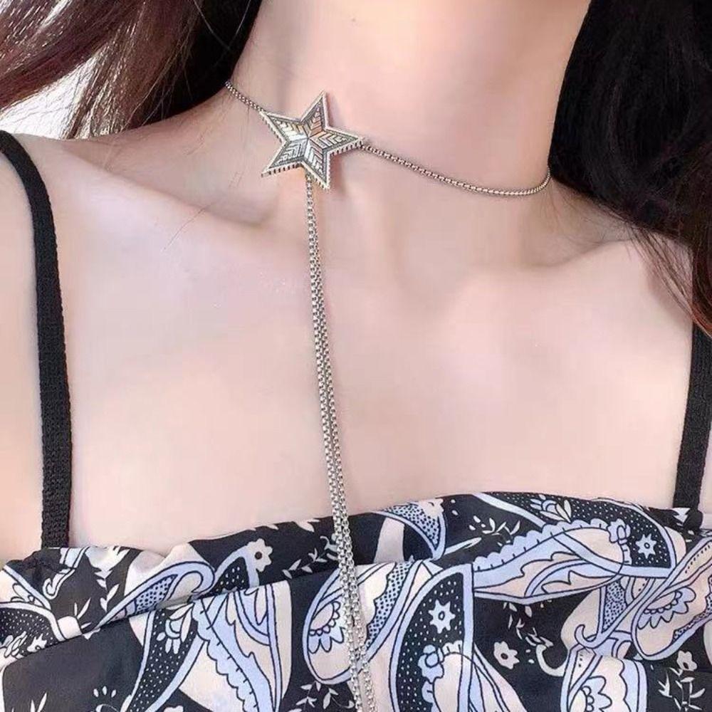 Sweet Butterfly Necklace Flower Women's Choker Temperament Y2K Tassel Necklace Ladies