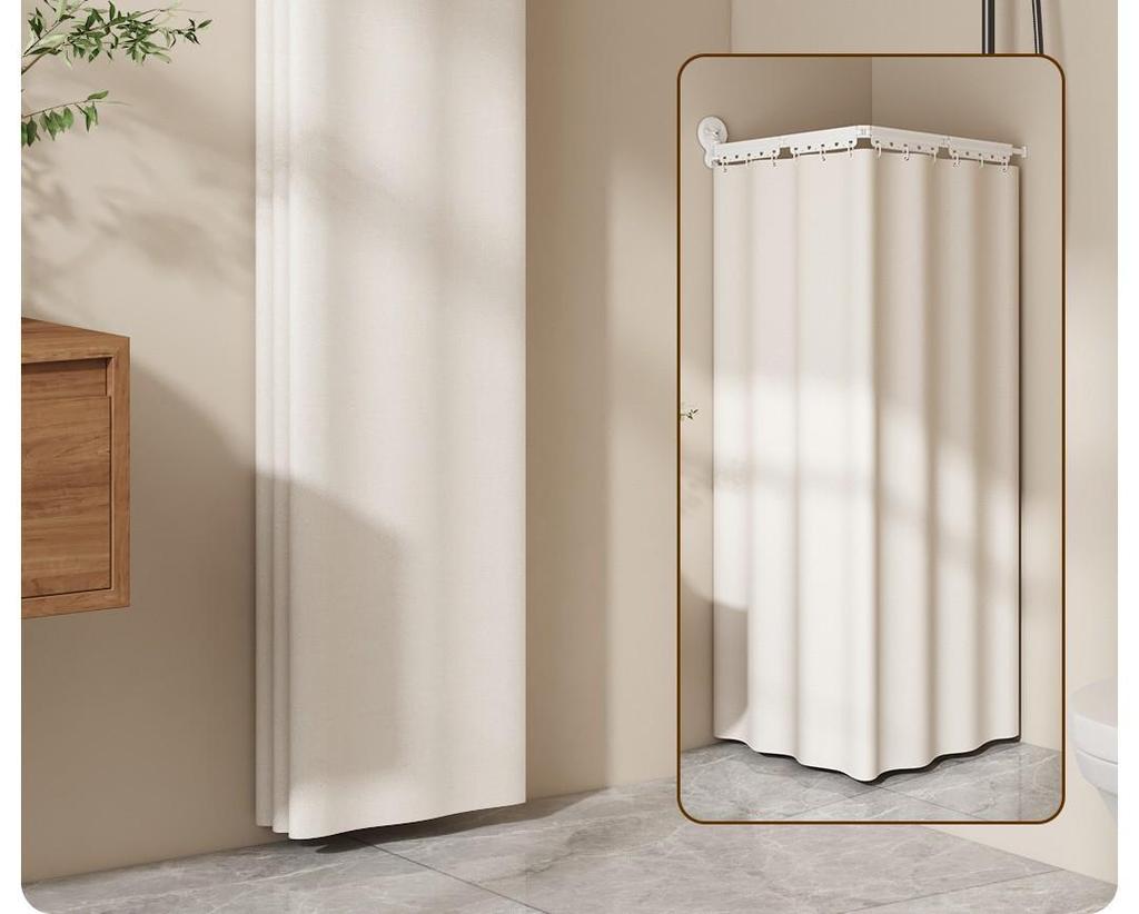 Retractable Shower and Clothes Drying Rod with Suction Cup Attachment