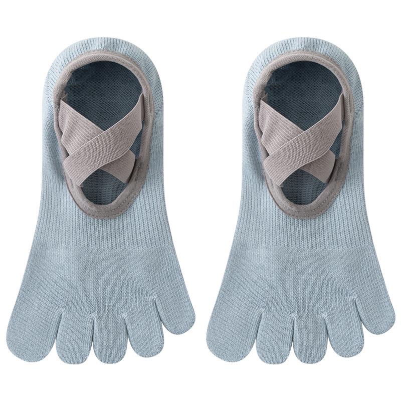 Women's Anti-Slip Yoga & Pilates Five-Toe Socks - Summer Thin, Pure Cotton Toe Separator Boat Socks