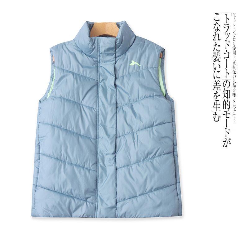 Trade European and American Single Women Cotton-padded Vest Autumn and Winter New Stand Collar Sleeveless Waistcoat Versitile Fashion Vest Vest