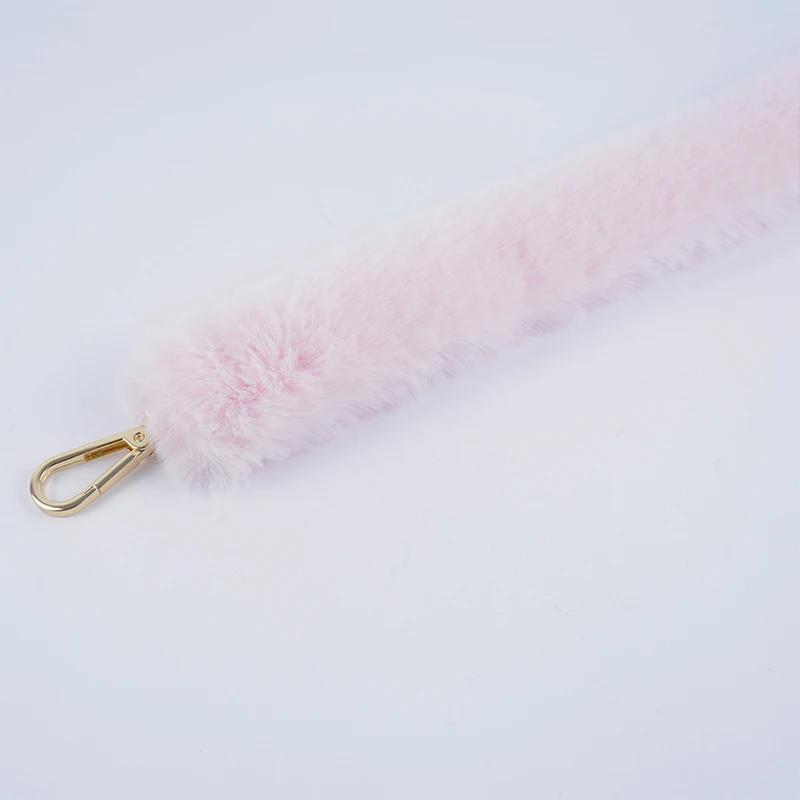 Tracolla Lunga Regolabile in Peluche Sintetico di Coniglio Sostitutiva per Borsa a Spalla o Crossbody da Donna Accessorio Moda per Borsa