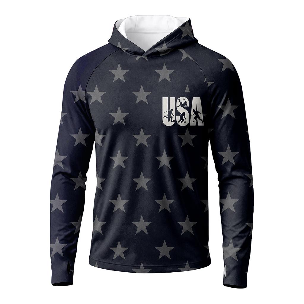 Men's Long Sleeve Quick Dry T-Shirt with Print for Summer Running and