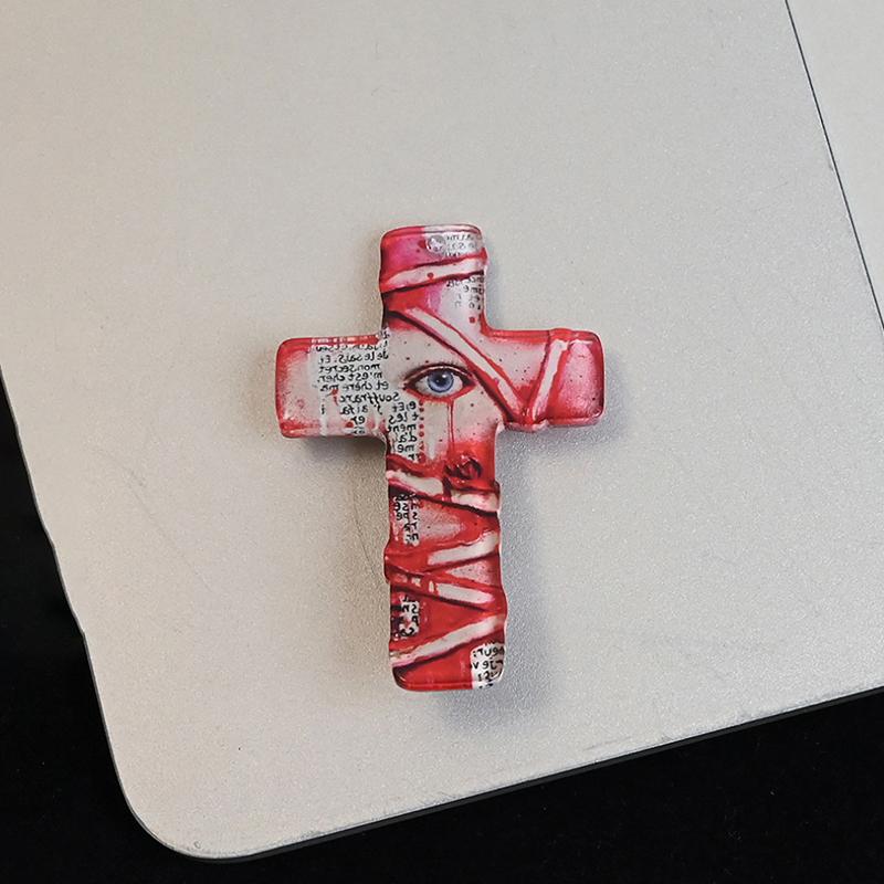 Gotische Punk Kreuz Haarspange Subkultur Y2K Horror Blutfleck Haarspange Rock Mode Acryl Kopfschmuck Haaraccessoire