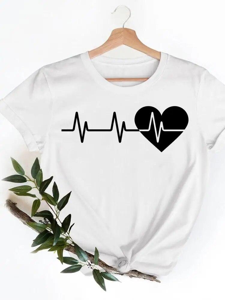 

Женская повседневная милая женская одежда Horse Love Sweet в стиле 90-х годов, летние футболки с короткими рукавами и графическим рисунком, женская футболка, одежда 3XL белый