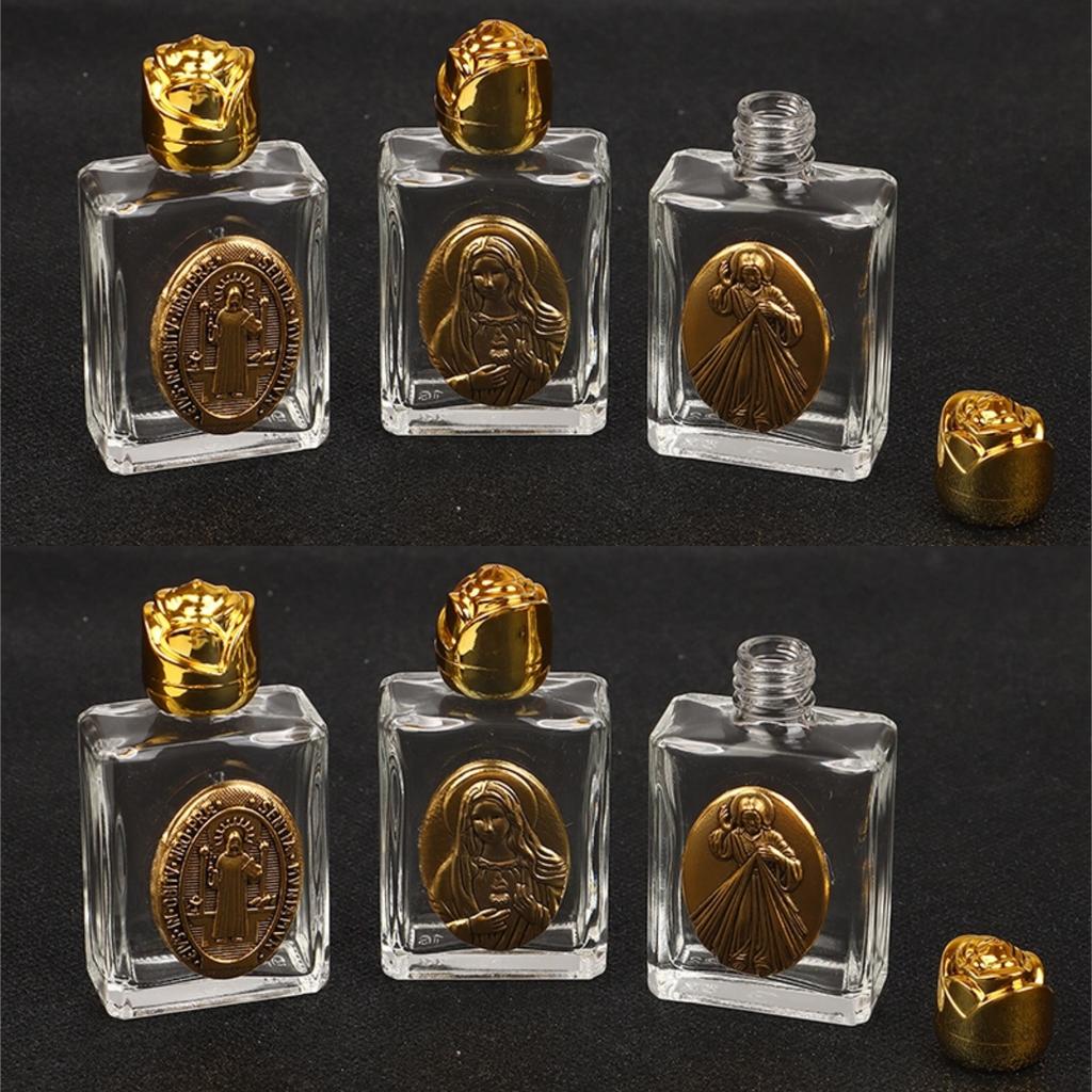Heiliges Glas Weihwasser Jesus Flasche Religiöse Kreuz Flasche Christliche Jungfrau Skulptur Flasche 3,5*7,0cm