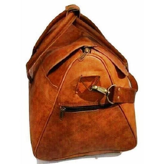 Pánská VELKÁ cestovní taška z pravé vintage kůže Brown Weekend Duffel Gym Sport