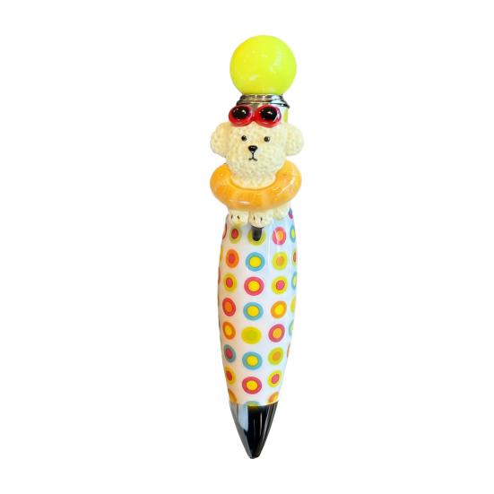 

3D Puppy Ballpoint Pens Smooth Writing Retractable Ballpoint Pen Cartoon Puppy Writing Pen for Students Office And School Supplies D