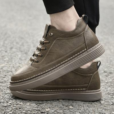 Fashion Genuine Leather Men Shoes High Quality Skateboard Casual Elevator Shoes for Men Fashion Designer Sneakers All-match Tennis Shoes