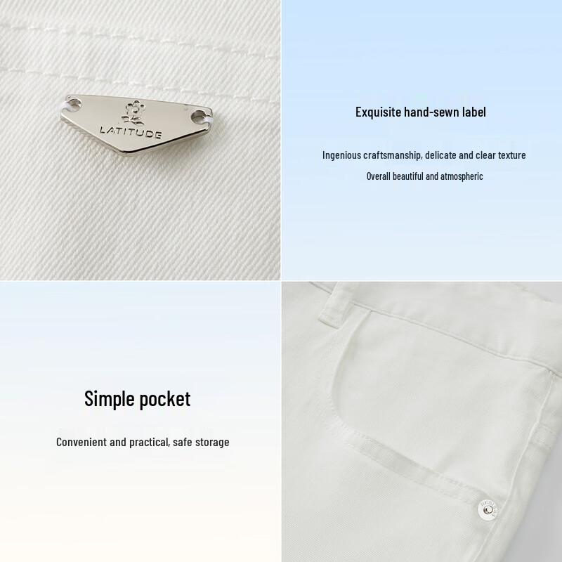 MONTAGUT Men's JG White High-Elastic Denim Pants