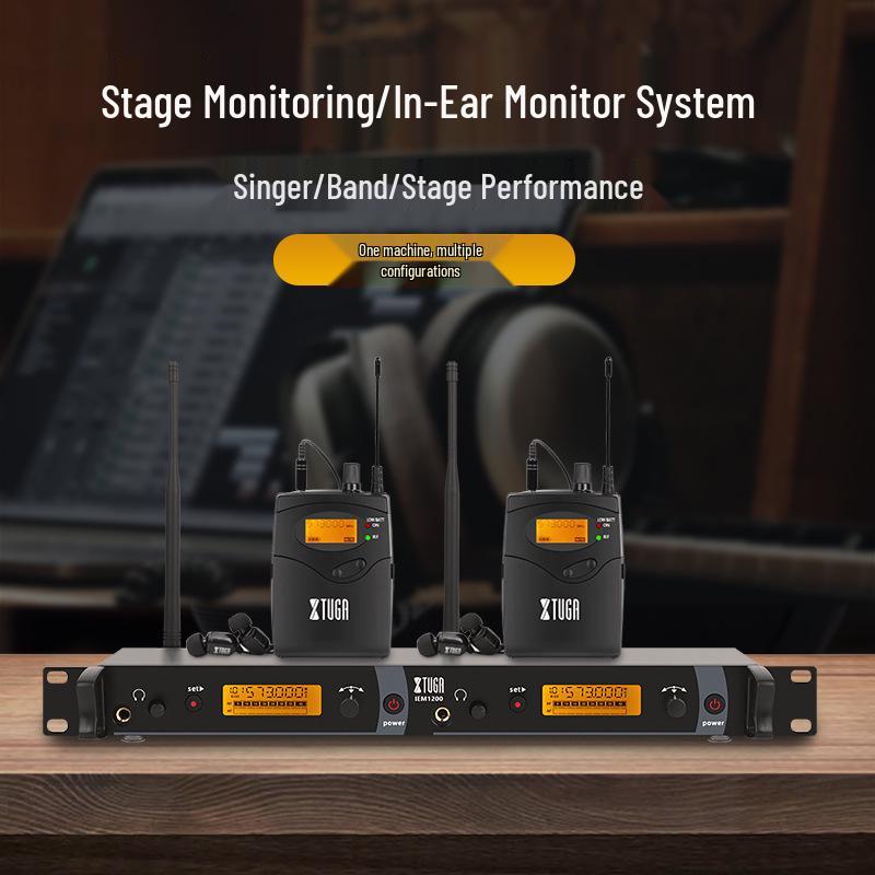 XTUGA IEM1200 Wireless In-ear Microphone System for Stage Performance and Band Rehearsal