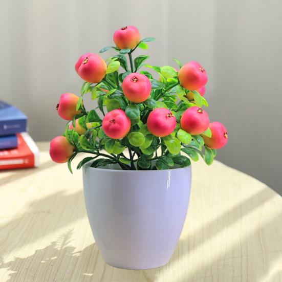 Artificial Potted Plants Realistic Fake Mini Fruits Tree Home Office Table Centerpiece
