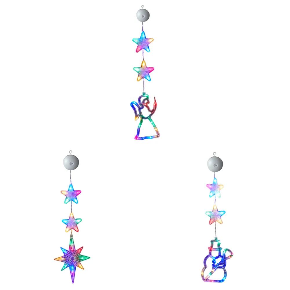 Christmas Star Window Light Decoration with Suction Cup for Xmas Home Shop Party Gifts for Glass Indoor Outdoor Decor Pendant