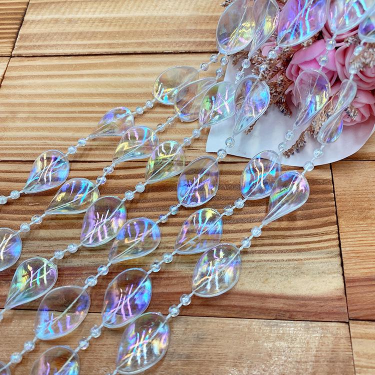 Seven-Color Transparent Crystal Bead Curtain for Wedding and Christmas Tree Decoration