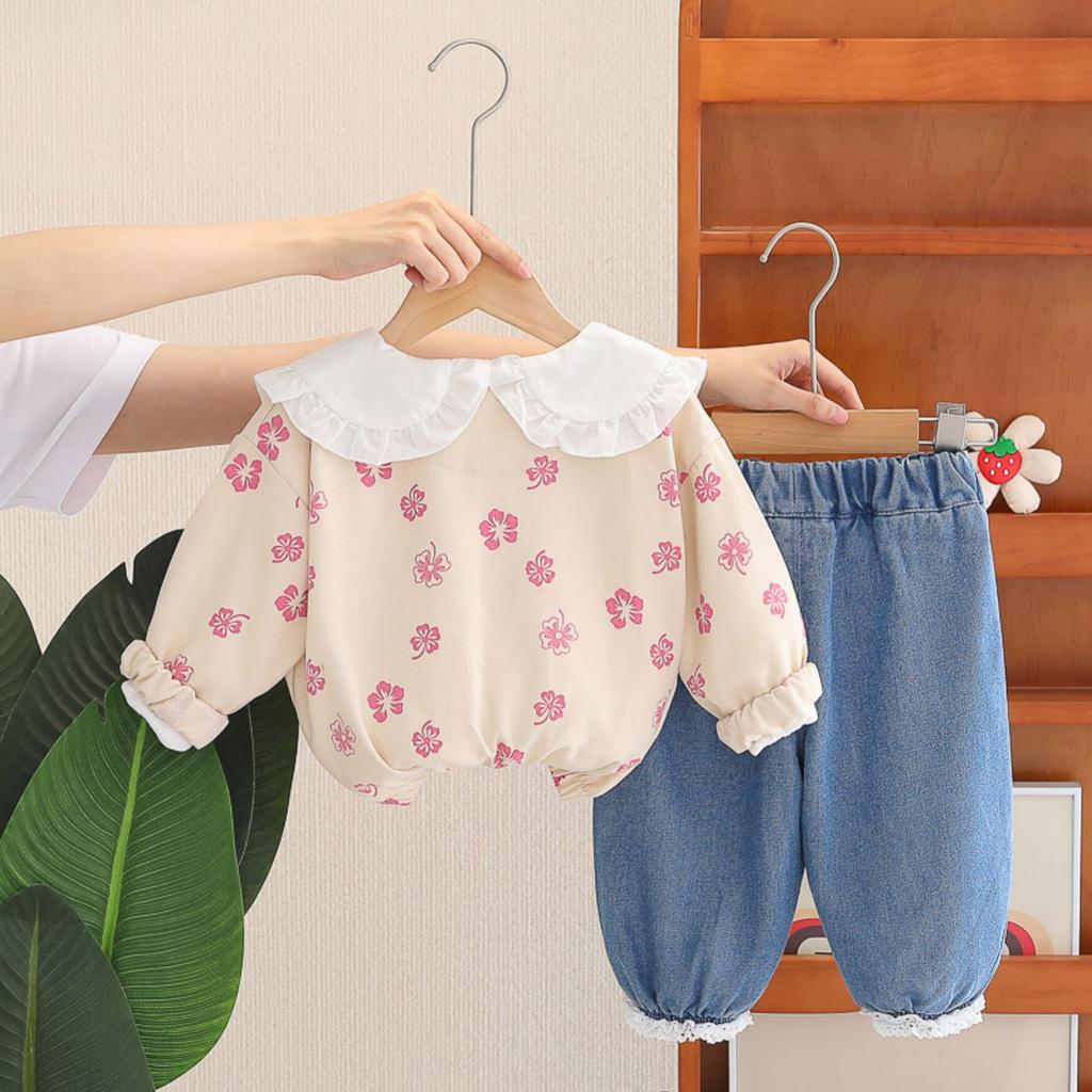 Kids Casual Long-Sleeve Set, Comfortable Daily Wear Outfits