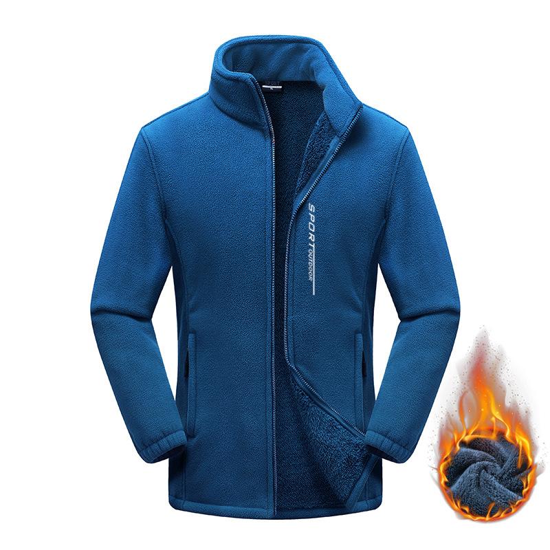 Plush and Thickened Winter Casual Standing Collar Warm Jacket with Fleece Fleece Sports Cardigan and Fleece Hoodie