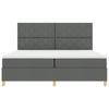Box Spring Bed with Mattress Dark Grey 200 x 200 cm Fabric