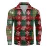 Men's Loose Casual 1/4 Zip Sweatshirt Fashion Printed Long Sleeve Top With Pockets