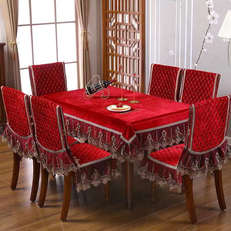 

Promotion European Tablecloth Table Skirt Dining Room Chair Cover Wedding Chair Cover With Lace Seat Chairs For Kitchen Covers 1 chair cover