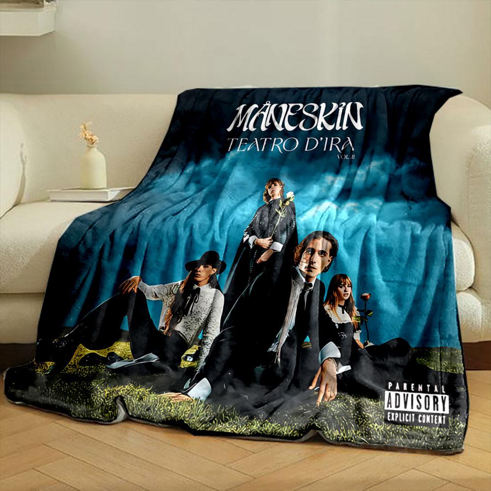 Måneskin Themed Artistic Blanket for All Seasons Blanket Lunch Break Throw Gift