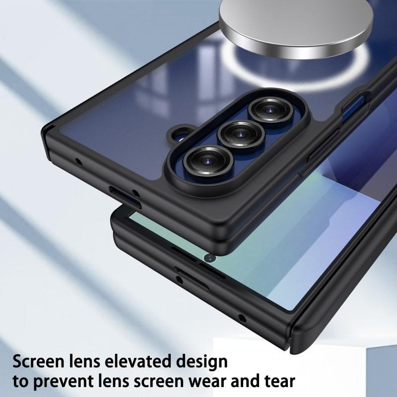 Case Galaxy Z Fold7 Wireless Charging Compatible Built-in Magnet Frosted Semi-Transparent Full Body Protection
