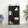 VidaXL Bookcase Black Oak 60x24x101.5 Cm Engineered Wood, Bookshelf, Storage Rack, Book Stand, 860392