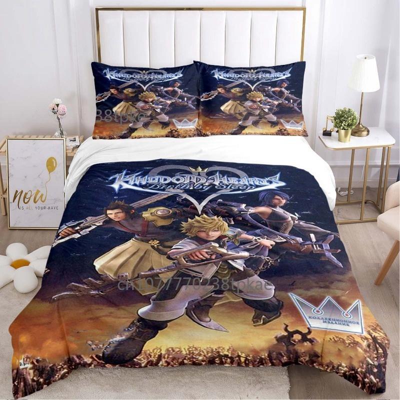 Fashion 3d Print Anime Game Kingdom Heart Bedding Set Single Twin Full Queen King Size Bed Set Adult Kid Bedroom Duvetcover Sets
