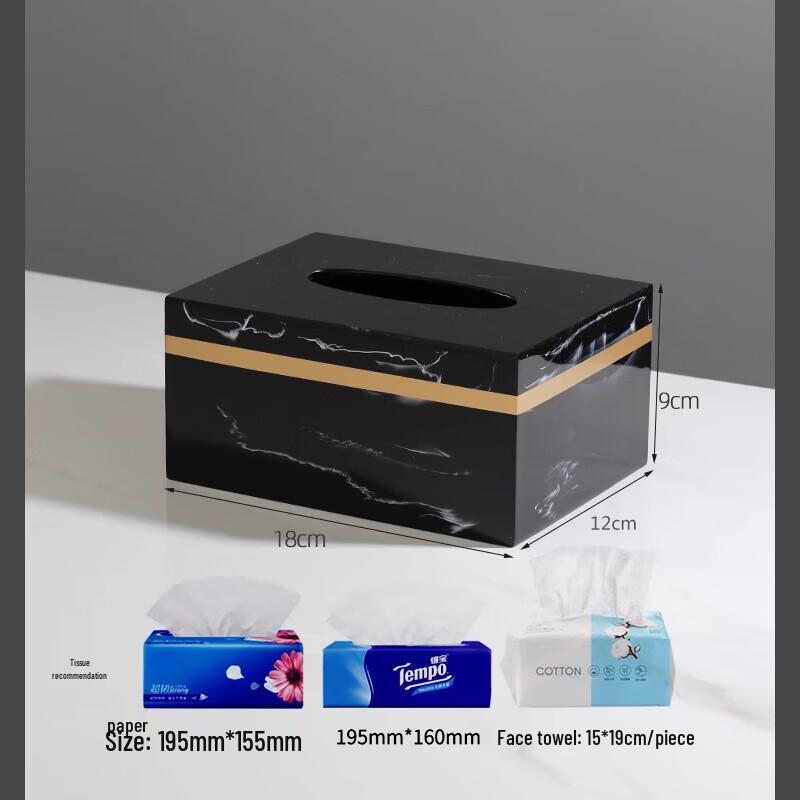 Huabeishi Nordic Marble Texture Tissue Box
