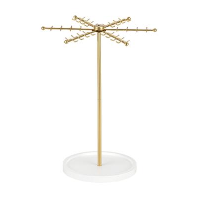 Soporte de Joyería de Metal Dorado de 48 Ganchos con Rotación de 360 Grados Gran Capacidad para Almacenamiento de Collares Pulseras Regalo de Moda