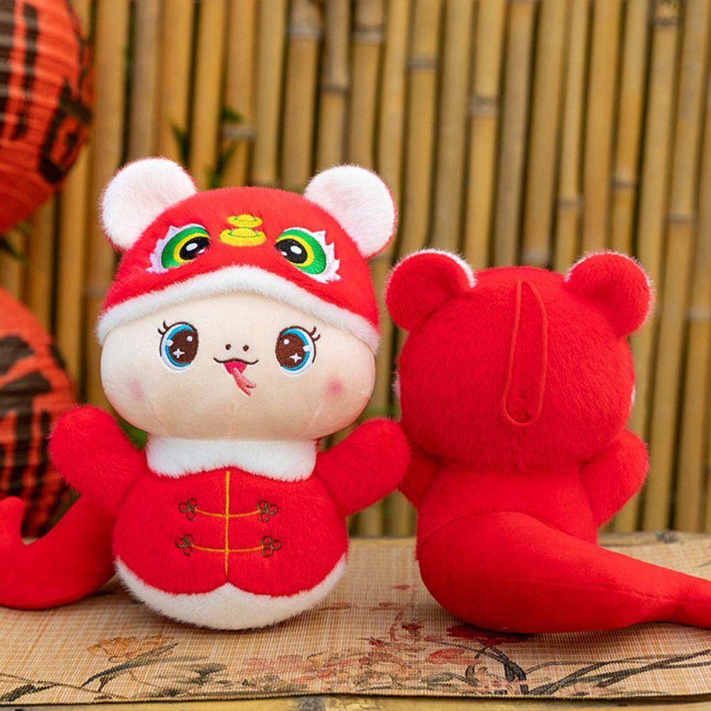 Chinese Style Snake Year Plush Toy The God of Wealth Lucky Snake Doll Plushies  Birthday Gifts
