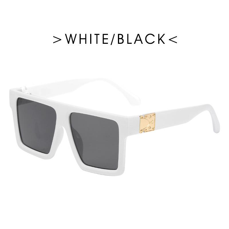 Classic Fashion Vintage Big Frame Square Sunglasses Women Men  Luxury Brand Designer Flat Top Sun Glasses Travel Shades