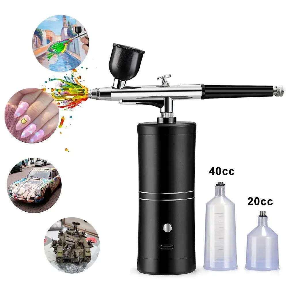 Airbrush Nail With Compressor Portable Air Brush Nails Compressor For Nails Cake Painting Crafts Air Brush Kit Nails Spray