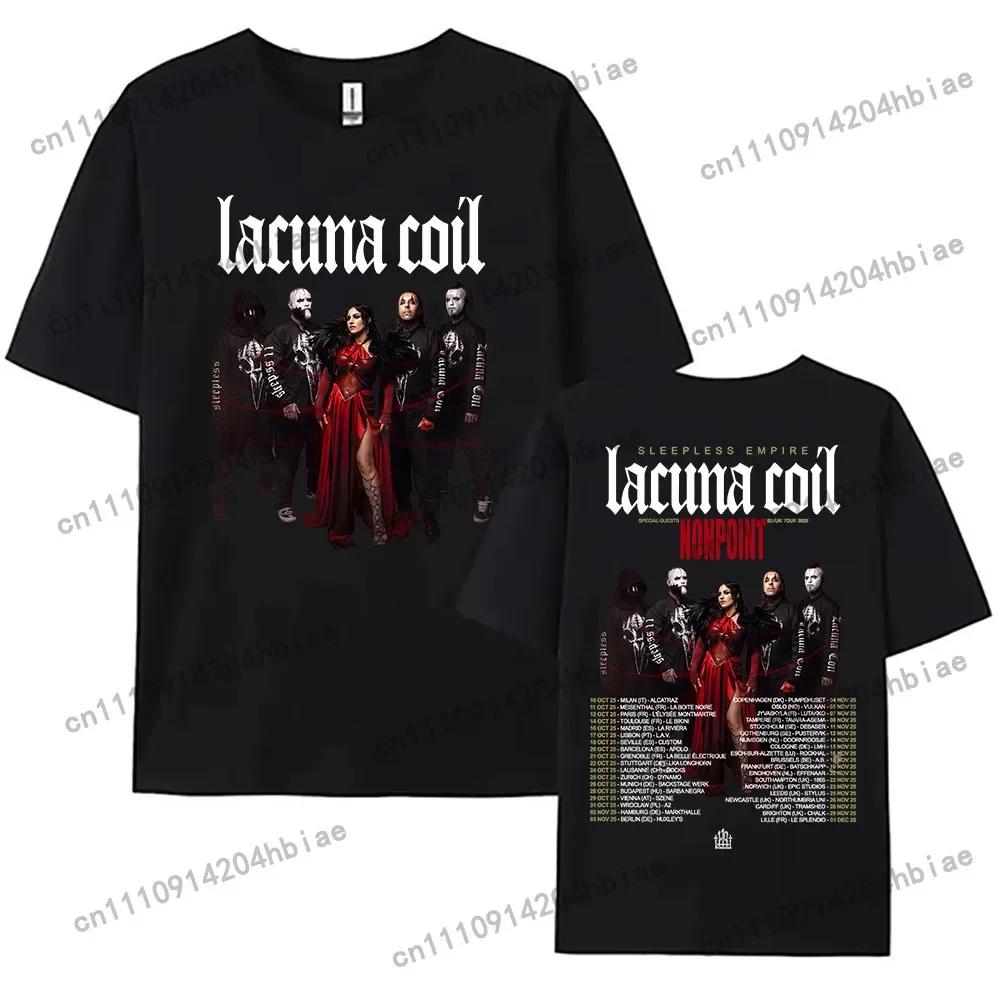 Lacuna Coil Sleepless Empire Tour 2025 Tshirt Short Sleeve Cotton Fashion Print Tshirt Loose Casual Unisex Wounisex Teeshirt Street